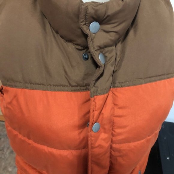 old navy orange and brown puffer vest size S - Picture 10 of 11